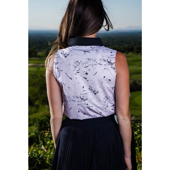 Birdgang Women's Sleeveless Polo in Drip Cream Size Medium - Picture 2 of 7